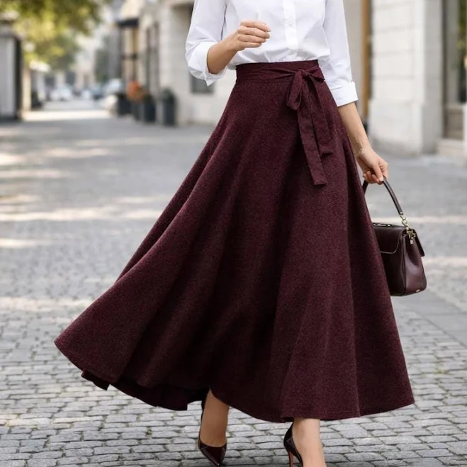 skirt Vintage Wool High Waist Midi Wrap Skirt Etsy - Seller $60