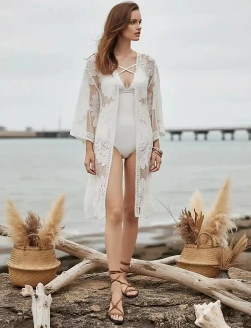 kimono White Lace Kimono Boho Mood $39.9