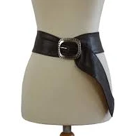 accessory Wide Dark brown Leather Belt , Big metal buckle Etsy $34.48