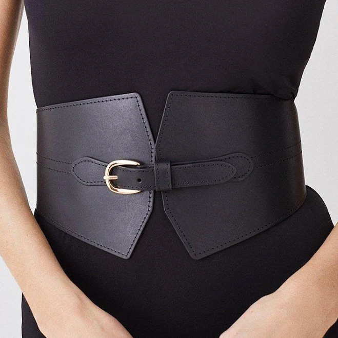accessory Wide Waist Leather Belt Karen Millen USA $59