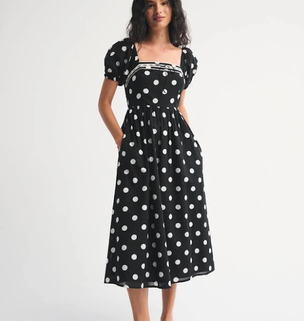 dress Women's Abercrombie & Fitch A&F Emerson Puff Sleeve Midi Dress Abercrombie & Fitch $104
