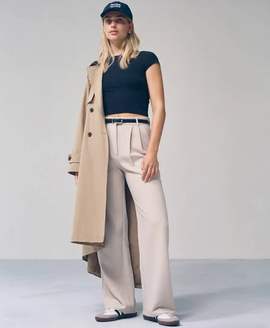 pants Women's Abercrombie & Fitch A&F Sloane Tailored Wide Leg Pant Abercrombie & Fitch $26.97