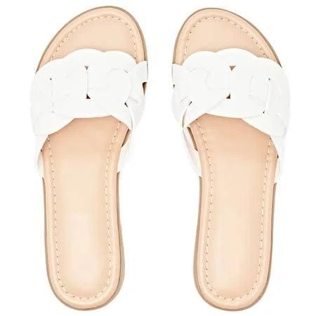shoes Women's Braided Round Toe Slide Sandals Walmart - Ataiwee $27.99