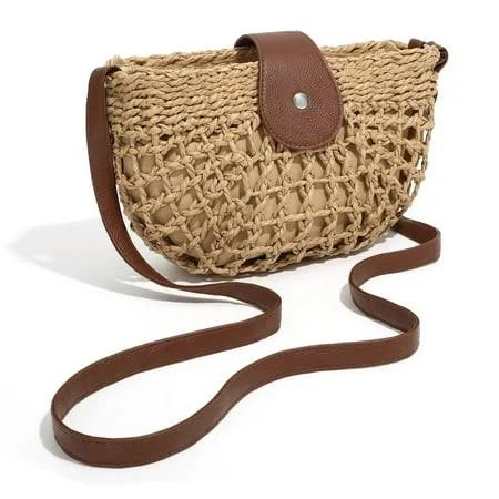bag Women's Casual Straw Crossbody Bag with Inner Pocket Walmart - JASGOOD Belt $16.89