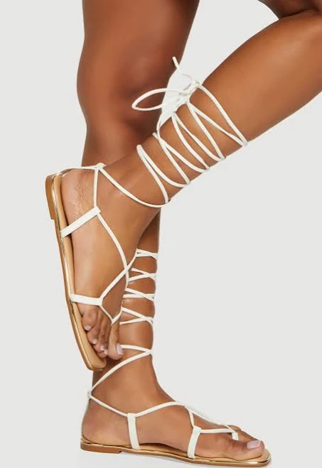 shoes Women's Faux Leather Lace Up Strappy Sandals Rainbow Shops $14.99