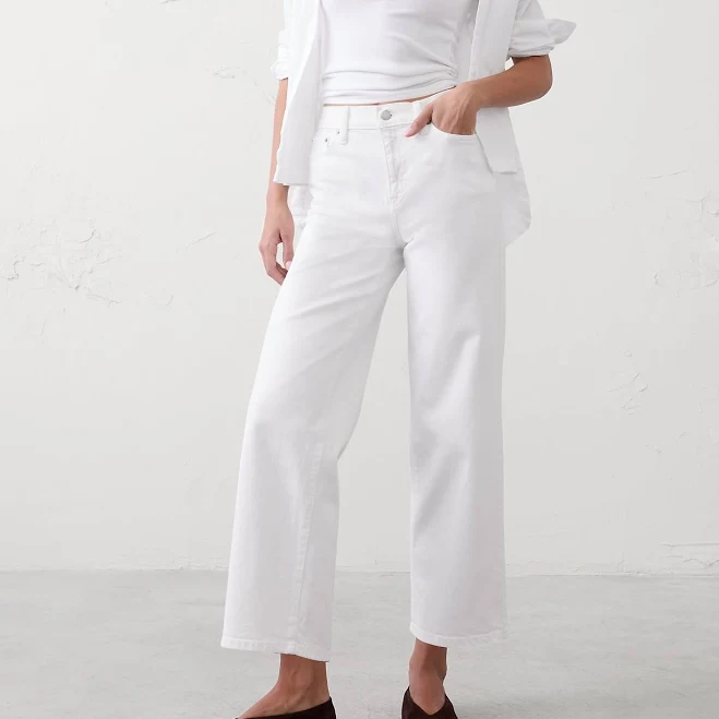 bottoms Women's High-Rise Straight Jeans Banana Republic Factory $45