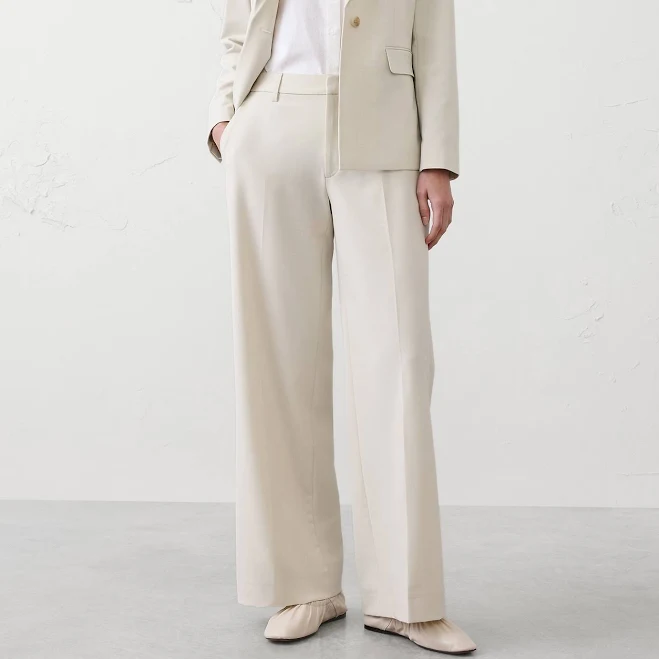 pants Women's High-Rise Wide-Leg Sculpted Trouser Banana Republic Factory $66