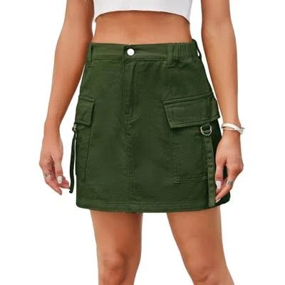 matching set Women's High Waist Cargo Mini Skirt with Flap Pockets Target $35.99