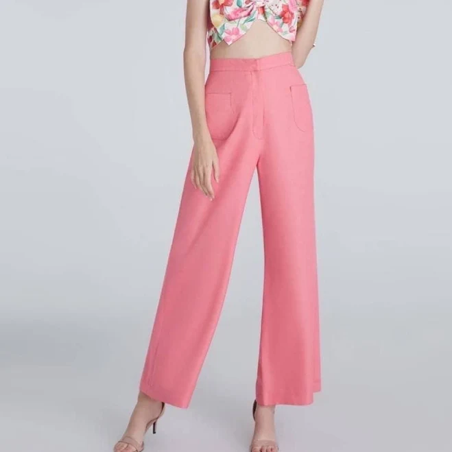 trousers Women's High Waist Wide Leg Crepe Twill Palazzo Pants Etsy - Seller $71.1