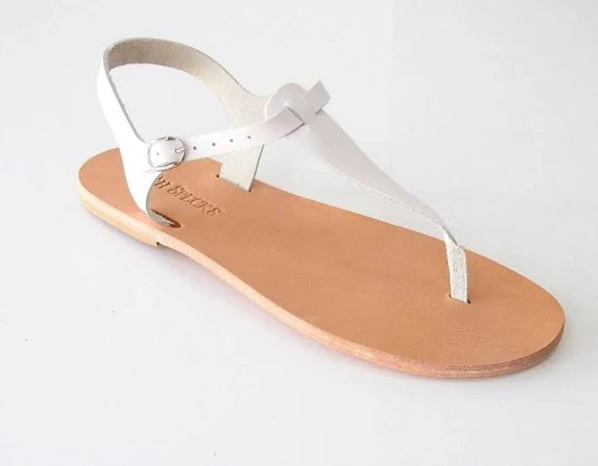 shoes Women's Leather T-Strap Flat Sandals Etsy - Seller $92.02