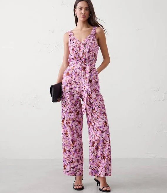 jumpsuit Women's Linen-Blend Origami Knot Jumpsuit Banana Republic Factory $80