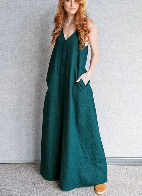 dress Women's Linen Sleeveless Maxi Dress VisibleArt $114