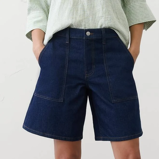 shorts Women's Mid-Rise Denim Bermuda Shorts Banana Republic Factory $48