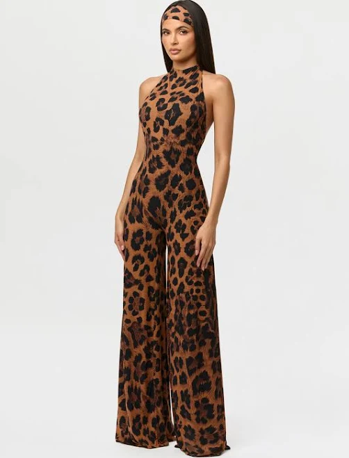 jumpsuit Women's Naked Print Halter Wide Leg Jumpsuit by Naked Wardrobe Naked Wardrobe $128