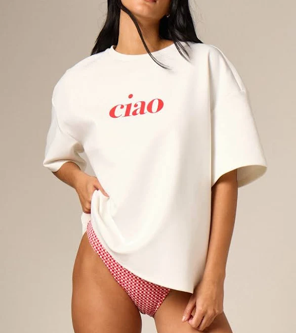 top Women's Oversized Crew Neck Graphic Print T-Shirt missguided $16.8