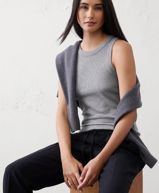 top Women's Ribbed Racer Tank Banana Republic Factory $15