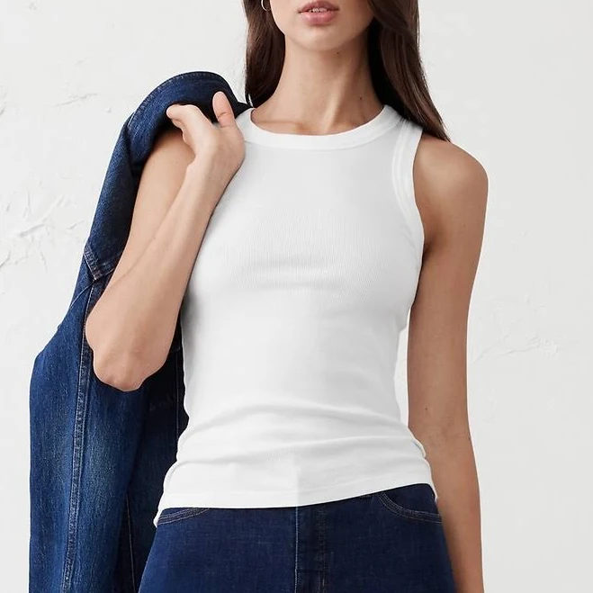 top Women's Ribbed Racer Tank Banana Republic Factory $18