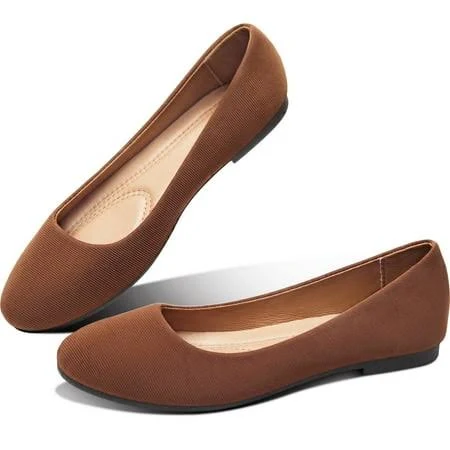 shoes Women's Round Toe Faux Leather Ballet Flats Walmart - Obtaom Shoes $20.88