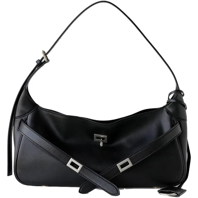 bag Women's Soft Leather Shoulder Bag with Silver Buckle Baginning $89.99