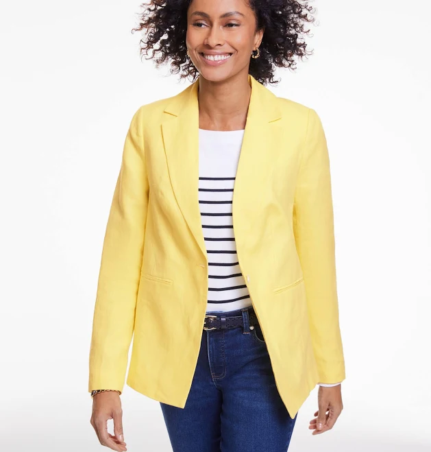 blazer Women's Talbots Classic Linen Single Button Blazer Talbots $113.4