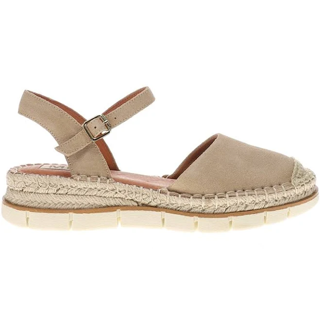 shoes Womens Verona Espadrille Ankle Strap Flats Beige Casual shoebacca.com $64.97