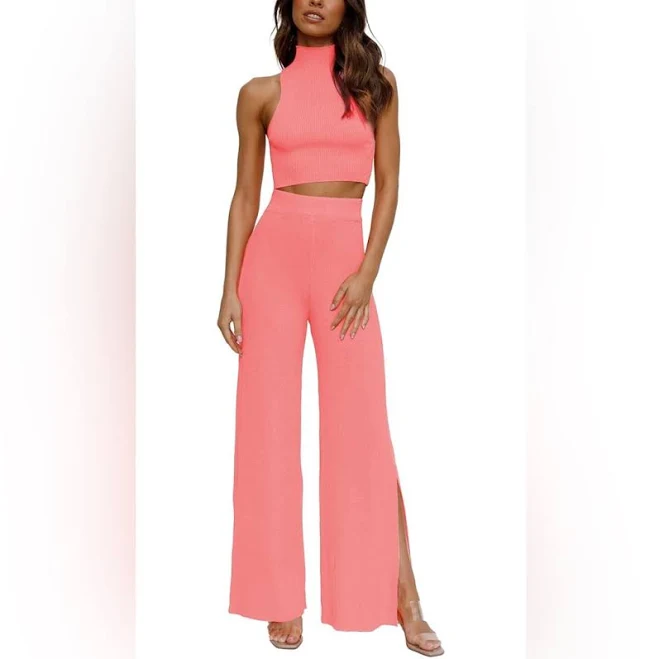 two piece set Women's Wide Leg Pants and Crop Top Poshmark $20