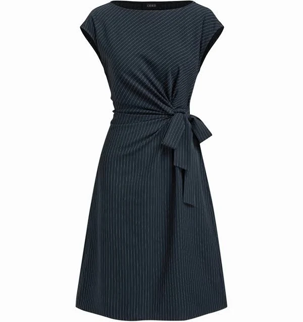 dress Women's Woven Boat Neck Stripe Midi Dress Cider $37.9