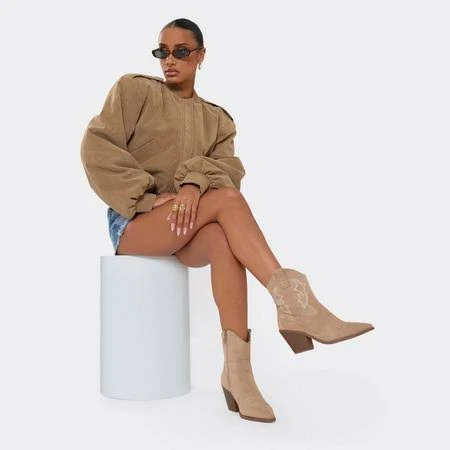 shoes Yazmin Embroidered Block Heel Ankle Boots EGO Shoes US $23.1