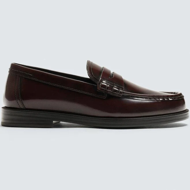 shoes Zara Men's Leather Penny Loafers Zara USA $109