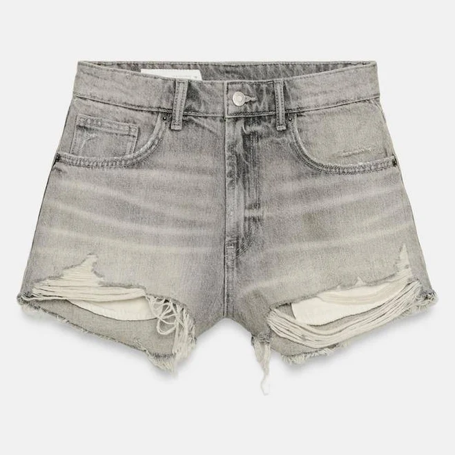 shorts Zara Trf Ripped High-Waisted Denim Shorts Zara USA $45.9
