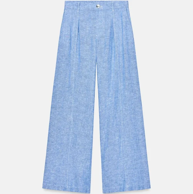pants Zara Wide Leg Linen Pleated Pants Zara USA $59.9