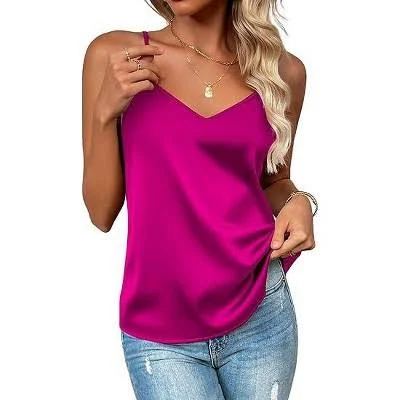 top Zeagoo Women's Silk Satin V-Neck Camisole Target $15.99