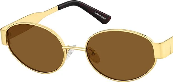 accessory Zenni Women's Oval Metal Sunglasses with Nose Pads Zenni Optical $15.95