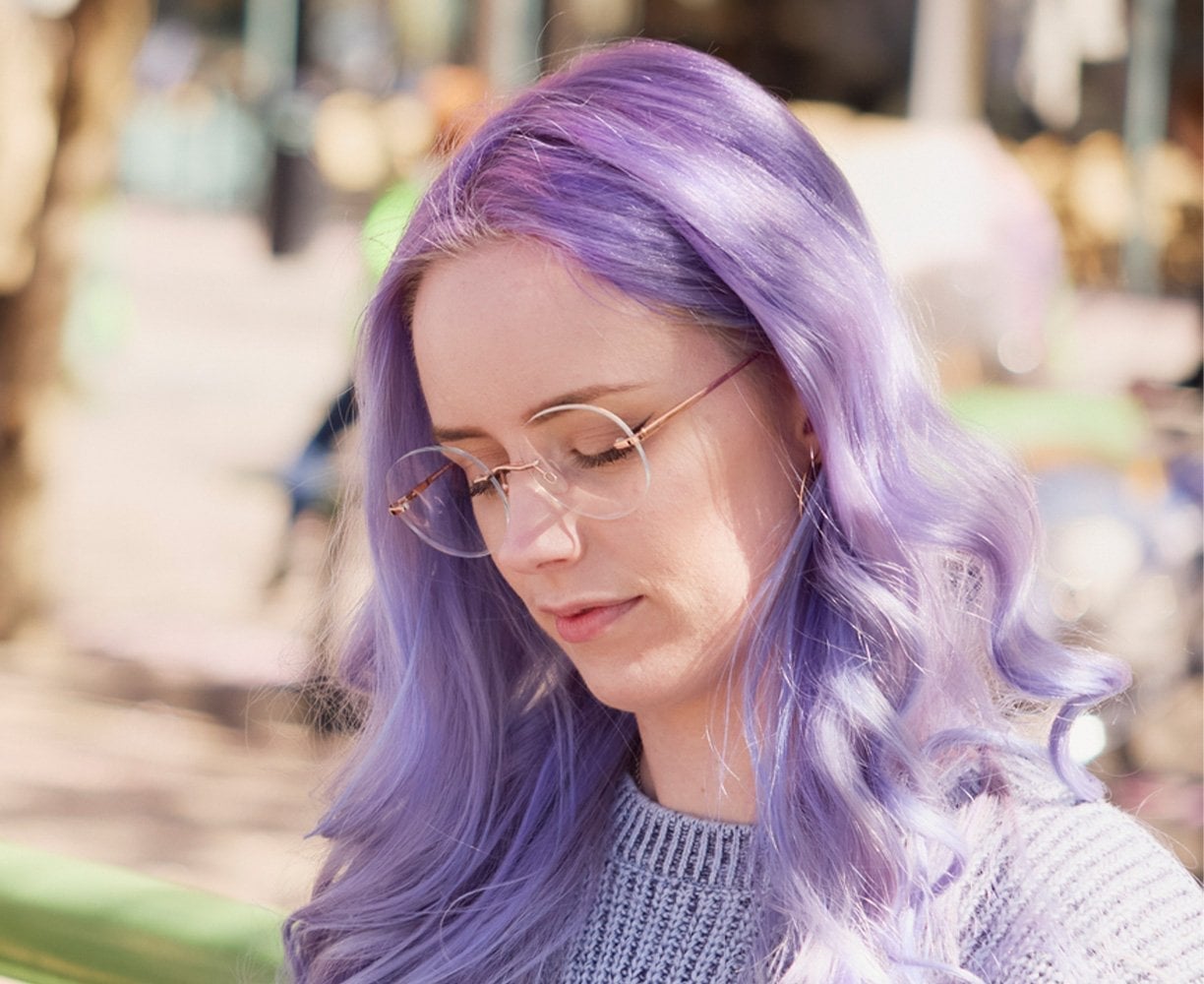 Pastel Purple Shoulder Length Waves — Purple Hair Color Styles