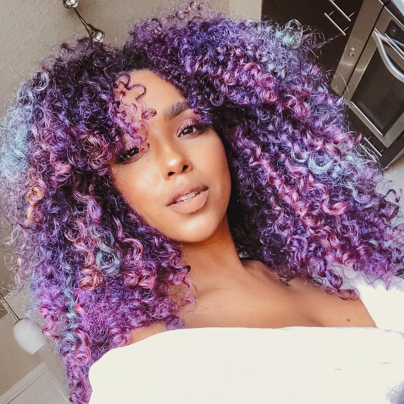 Rainbow Curls With Purple, Pink, Blue, Teal — Purple Hair Color Styles