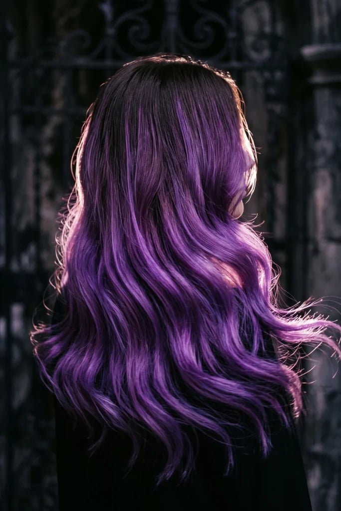 Uniform Vibrant Medium Purple — Purple Hair Color Styles