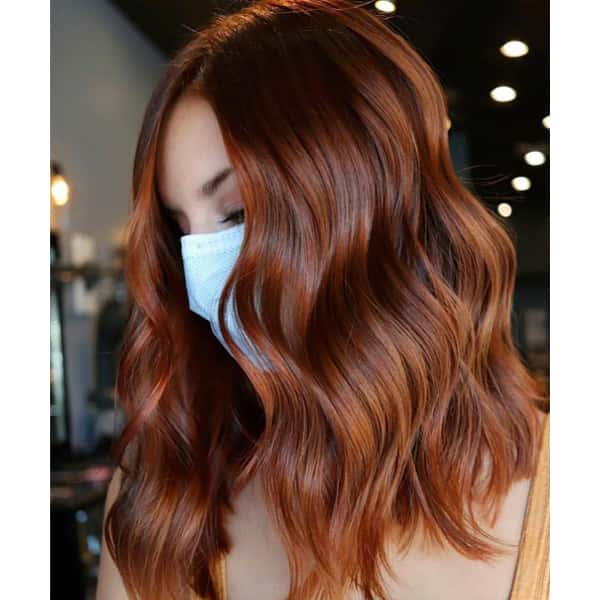 Collarbone Hair With Dimensional Auburn Balayage — Simple Auburn Balayage