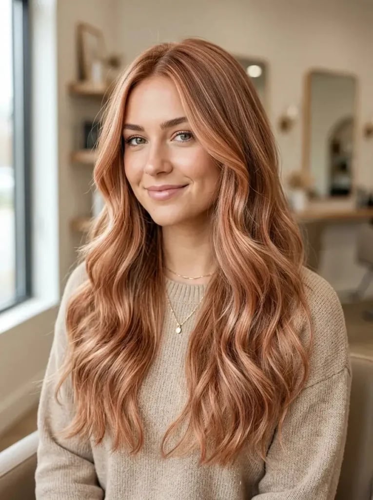 Mid-Back Auburn With Blonde And Copper Dimensional Highlights Mid-Back Auburn With Blonde And Copper Dimensional Highlights — Simple Auburn Highlights
