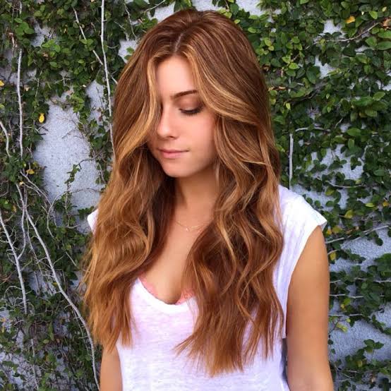 Long Wavy Auburn With Lighter Auburn Highlights Long Wavy Auburn With Lighter Auburn Highlights — Simple Auburn Highlights