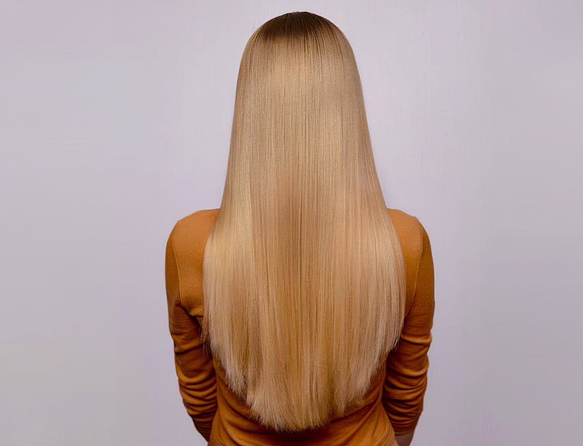Sleek Ash Blonde Mid-Back Layers Sleek Ash Blonde Mid-Back Layers — Simple Back Haircuts