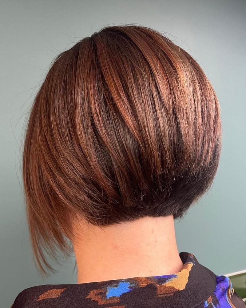 Classic Brown Bob To Nape Classic Brown Bob To Nape — Simple Back Haircuts