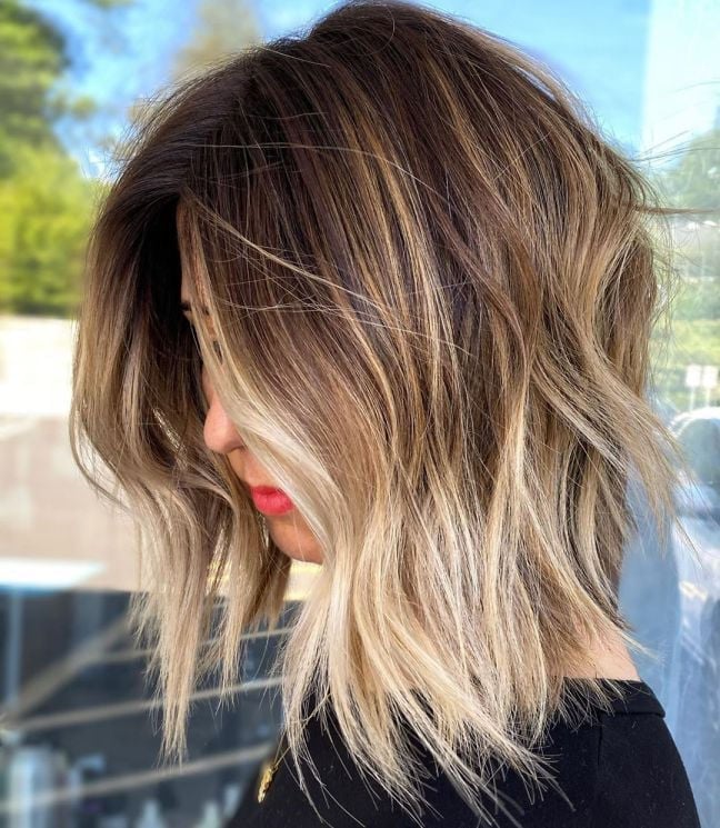 Angled Bob With Caramel Face-Framing — Simple Balayage