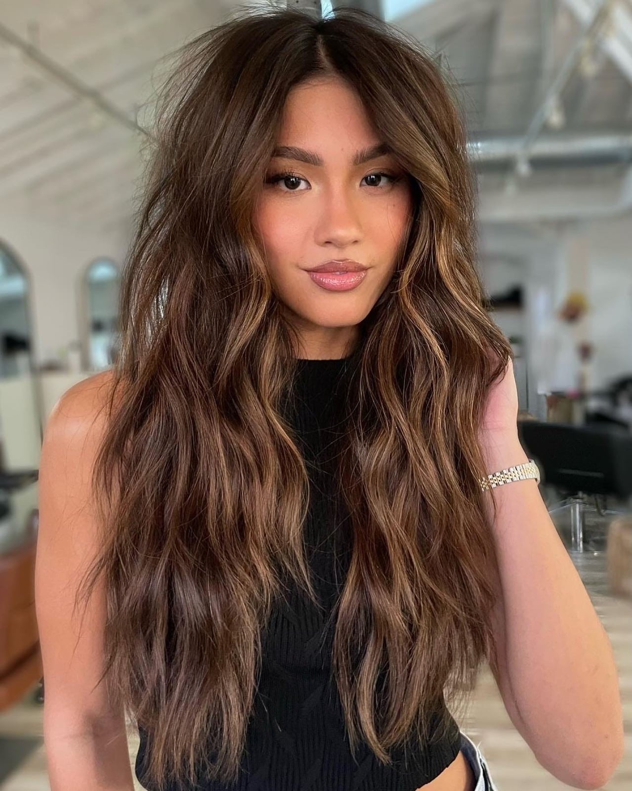 Mid-Back Dark Blonde With Lighter Blonde Balayage — Simple Balayage