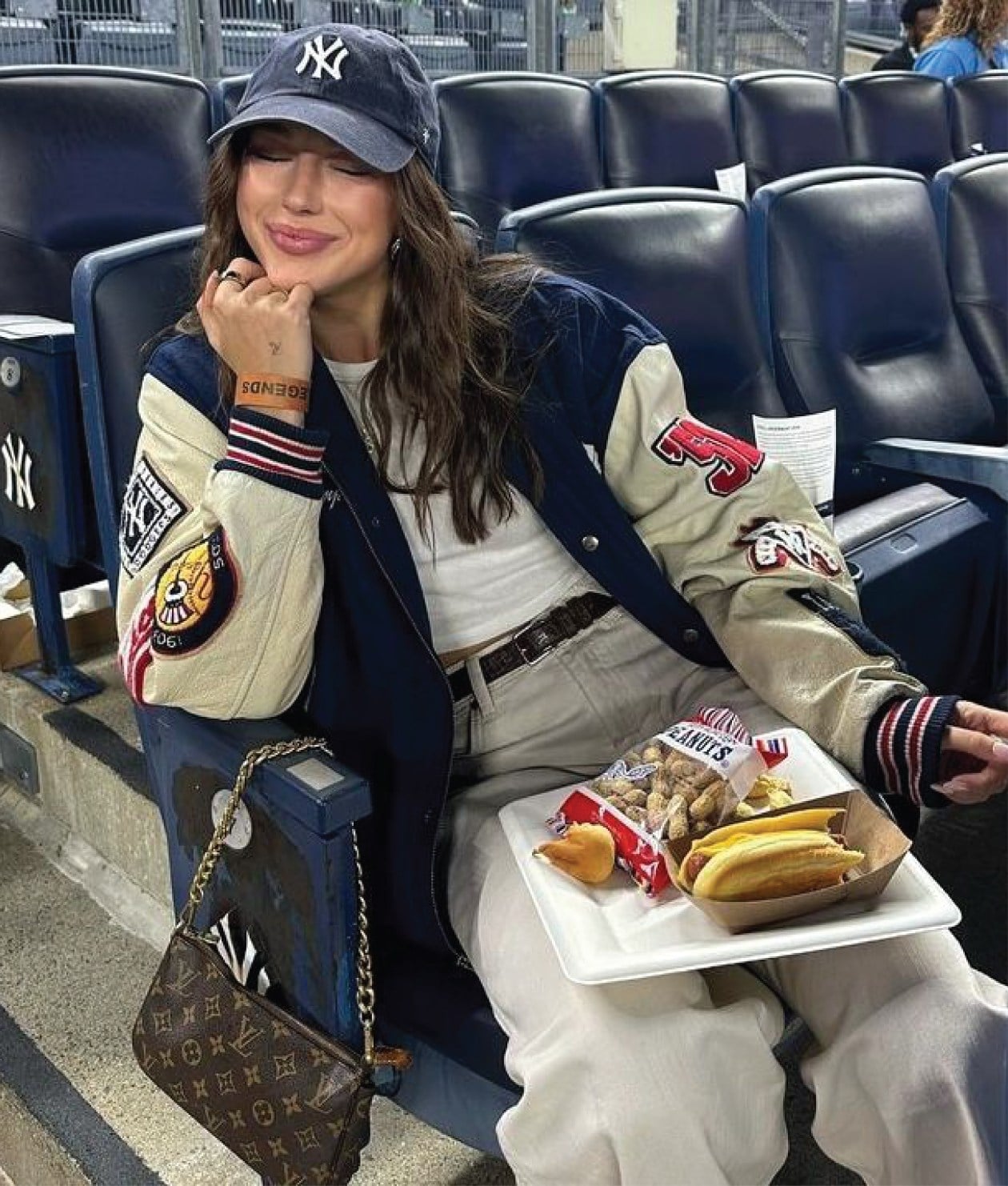 Varsity Jacket and Wide Leg Pants Game Day Style Varsity Jacket and Wide Leg Pants Game Day Style — Simple Baseball Game Outfits