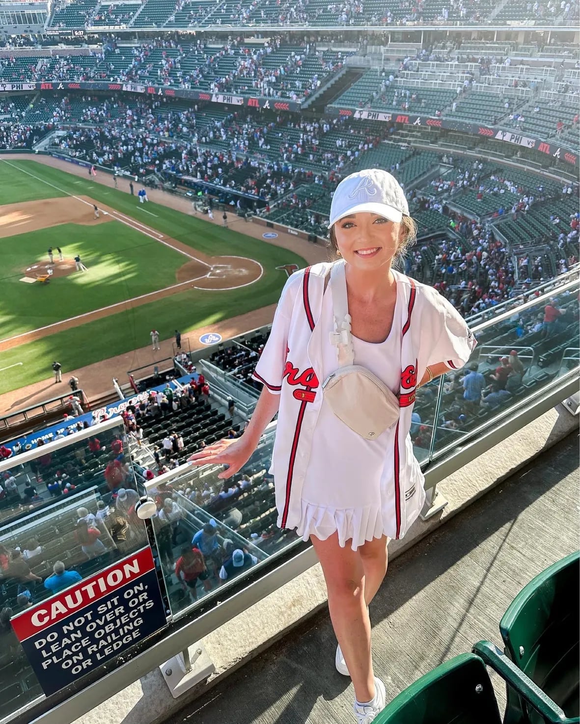 Baseball Jersey Over Fit-and-Flare Dress Baseball Jersey Over Fit-and-Flare Dress — Simple Baseball Game Outfits