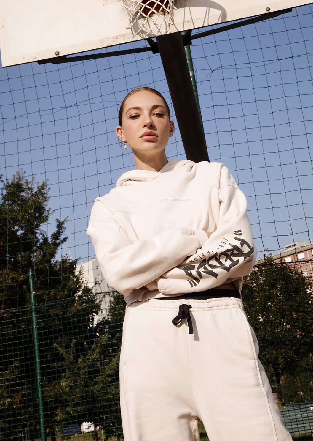 Cropped Hoodie with Matching Sweatpants Cropped Hoodie with Matching Sweatpants — Simple Basketball Game Outfits