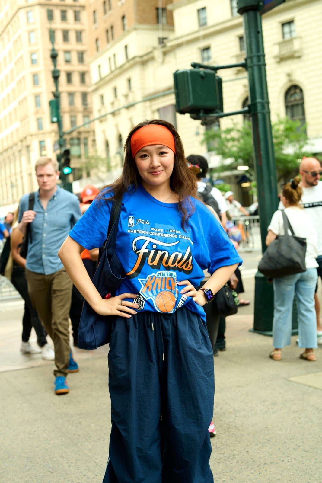 Graphic T-shirt with Track Pants and Headband Graphic T-shirt with Track Pants and Headband — Simple Basketball Game Outfits