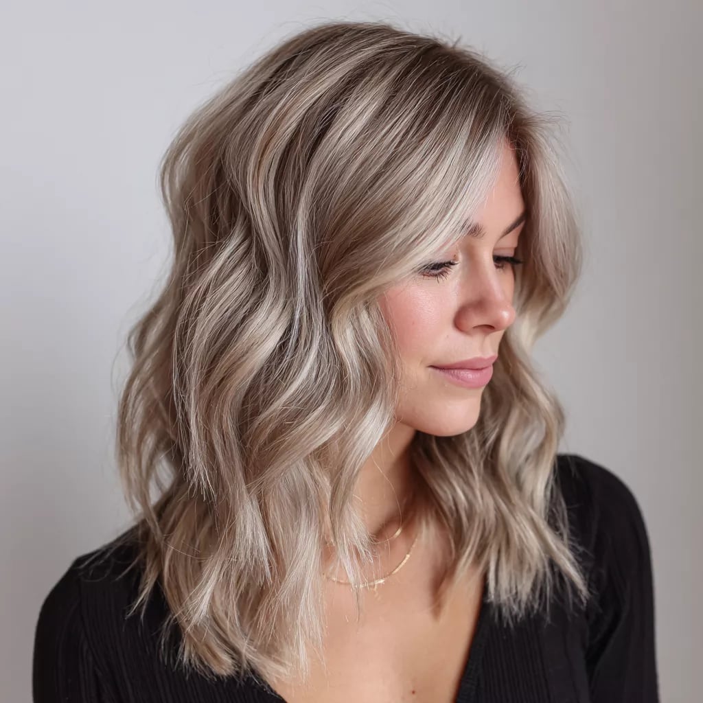 Collarbone Lob With Subtle Highlights Collarbone Lob With Subtle Highlights — Simple Beige Blonde Hair