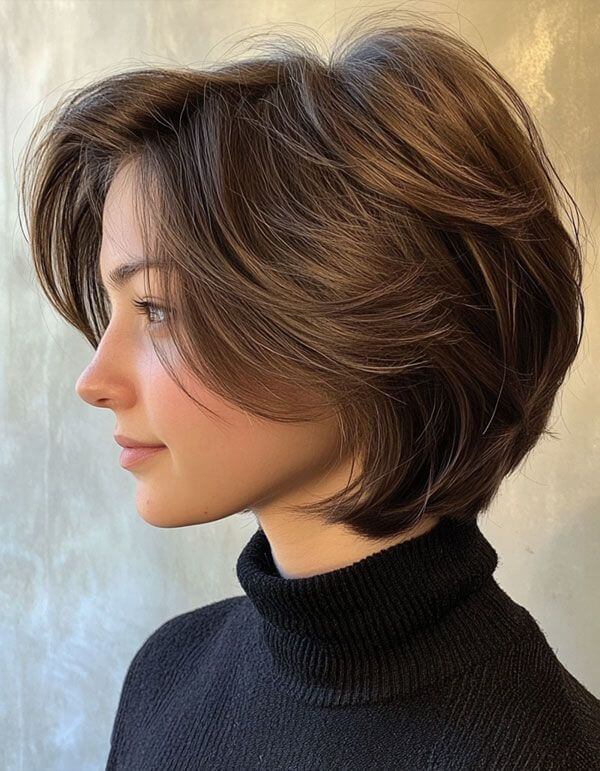 Collarbone Length Bixie With Face Framing Layers Collarbone Length Bixie With Face Framing Layers — Simple Bixie Haircut