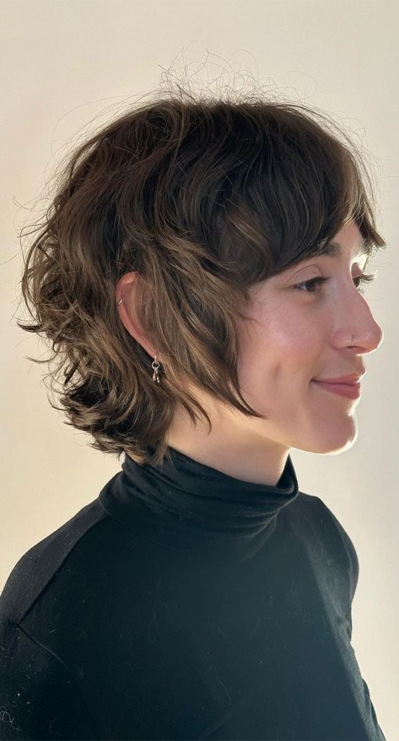 Chin Length Dark Brown Bixie With Face Framing Layers Chin Length Dark Brown Bixie With Face Framing Layers — Simple Bixie Haircut